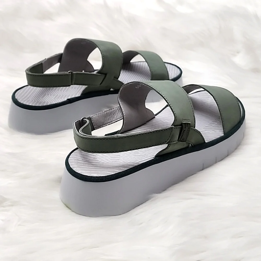 Fly London CURA318FLY Cupido Jade Green Sling-Back Sandals